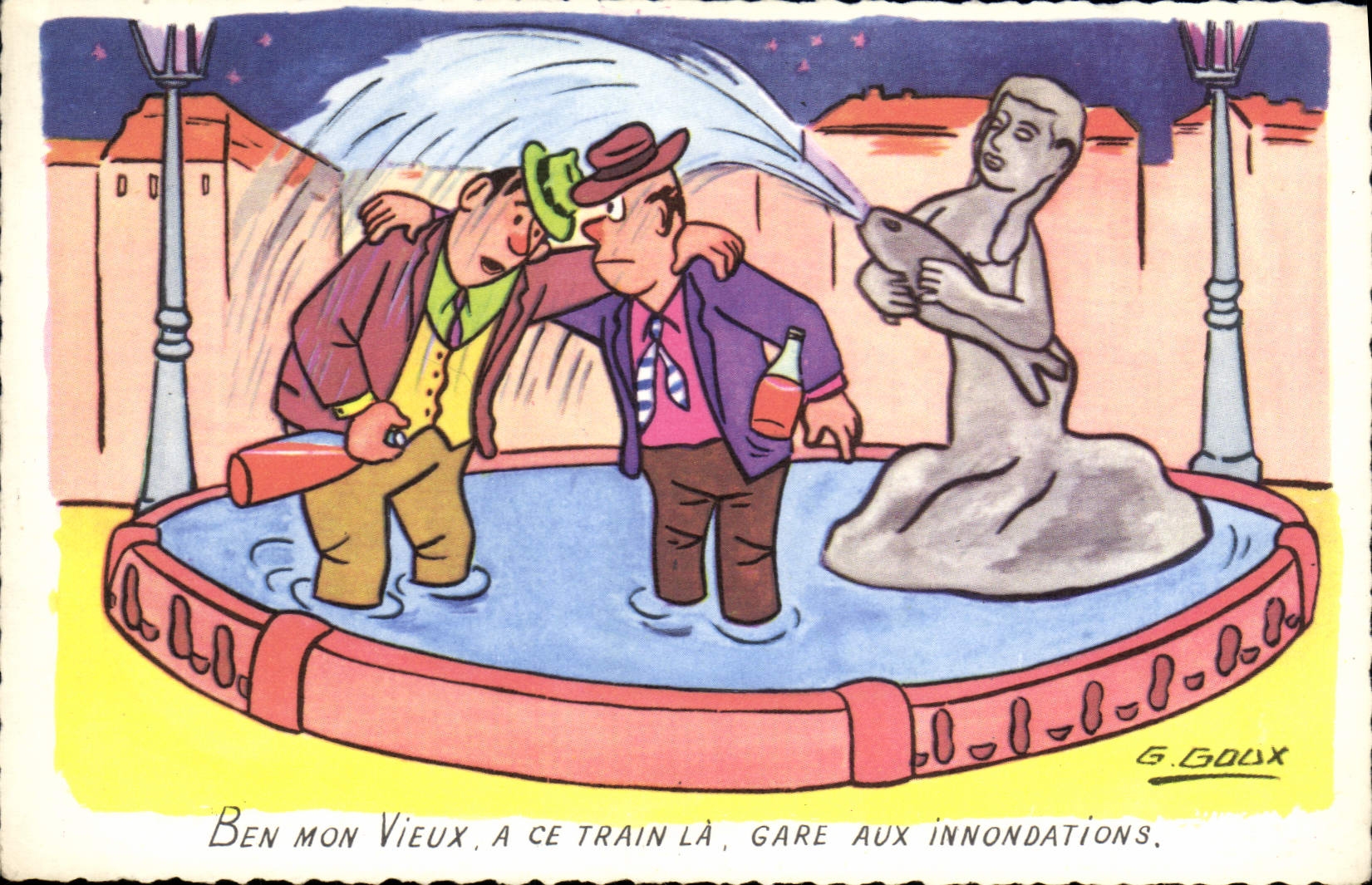 CPA Humour Ben mon vieux Goux Fontaine