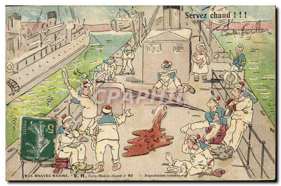 Nos Braves Marins — E.R., Paris, Modèle déposé n° 92
