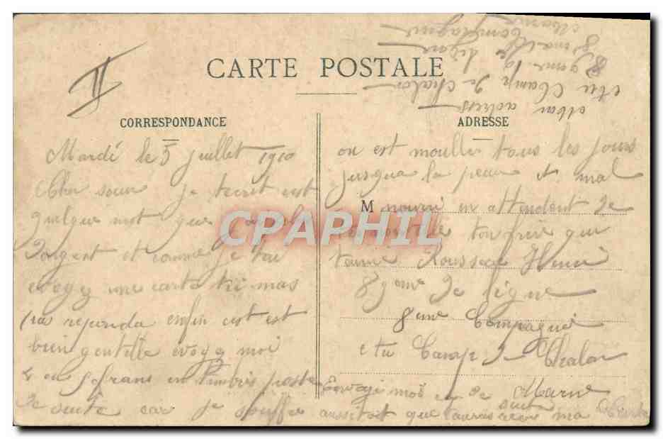 CPA Militaria Camp de Chalons Vue des tentes  — Rückseite
