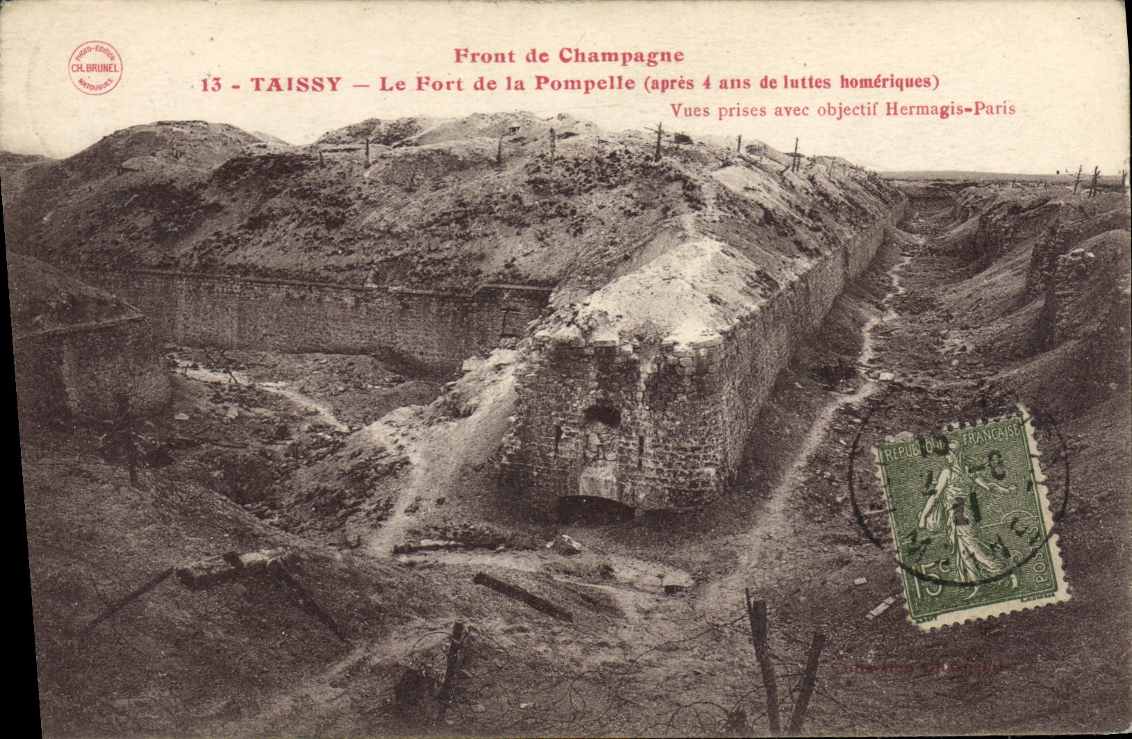 CPA Militaria Front de Champagne Taissy Le fort de la Pompelle 