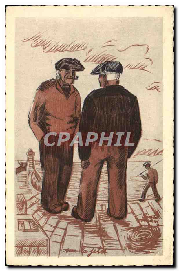 CPA Folklore Types et costumes bretons Jorge Marin Pecheurs Peche 