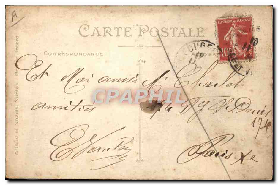 CPA Folklore Bretagne Ile boivent a votre sante — Verso
