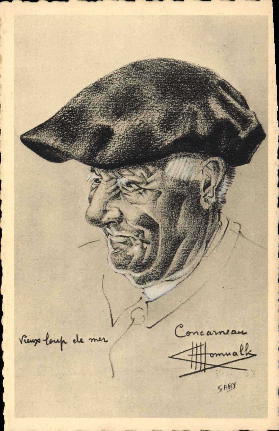 CPA Folklore Charles Homualk Concarneau Vieux loup de mer