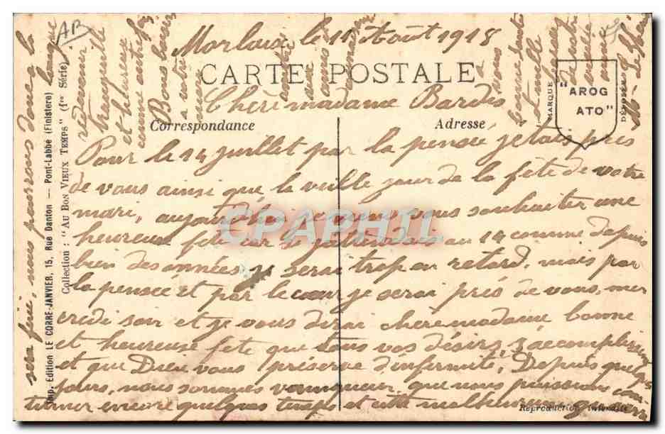 CPA Folklore Fileuse  — Verso