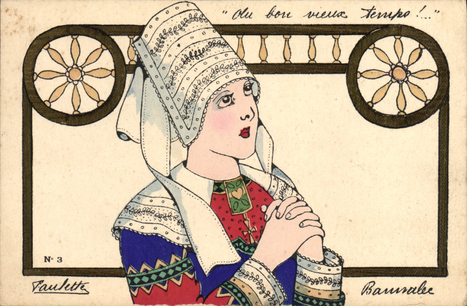 CPA Folklore Femme