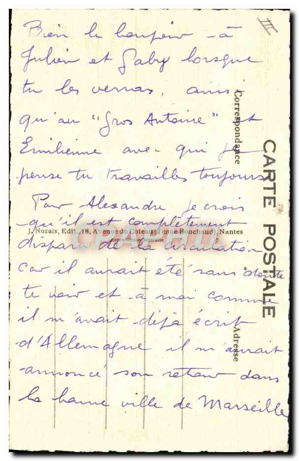 CPA Folklore Bretagne Ma doue — Verso