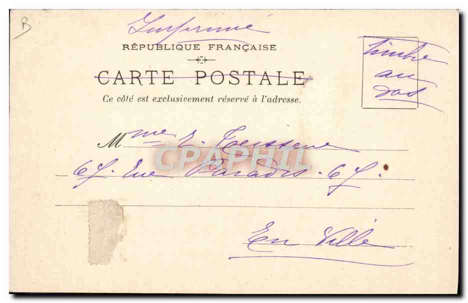 CPA Folklore Bretagne Femme Fileuse Menhir — Verso