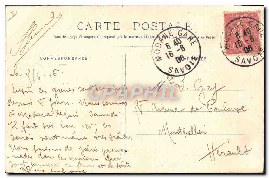 CPA Folklore Costume de Savoie Bessans Ane Mule TOP — Verso