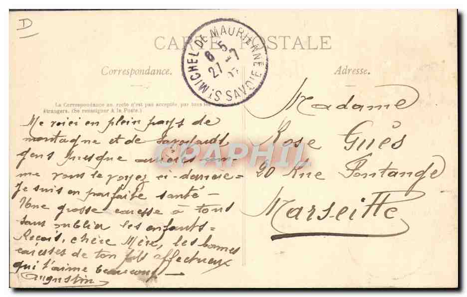 Saint-Jean-d'Arves — Costumes de la Savoie — éditeur Anney, n°1000 — Verso