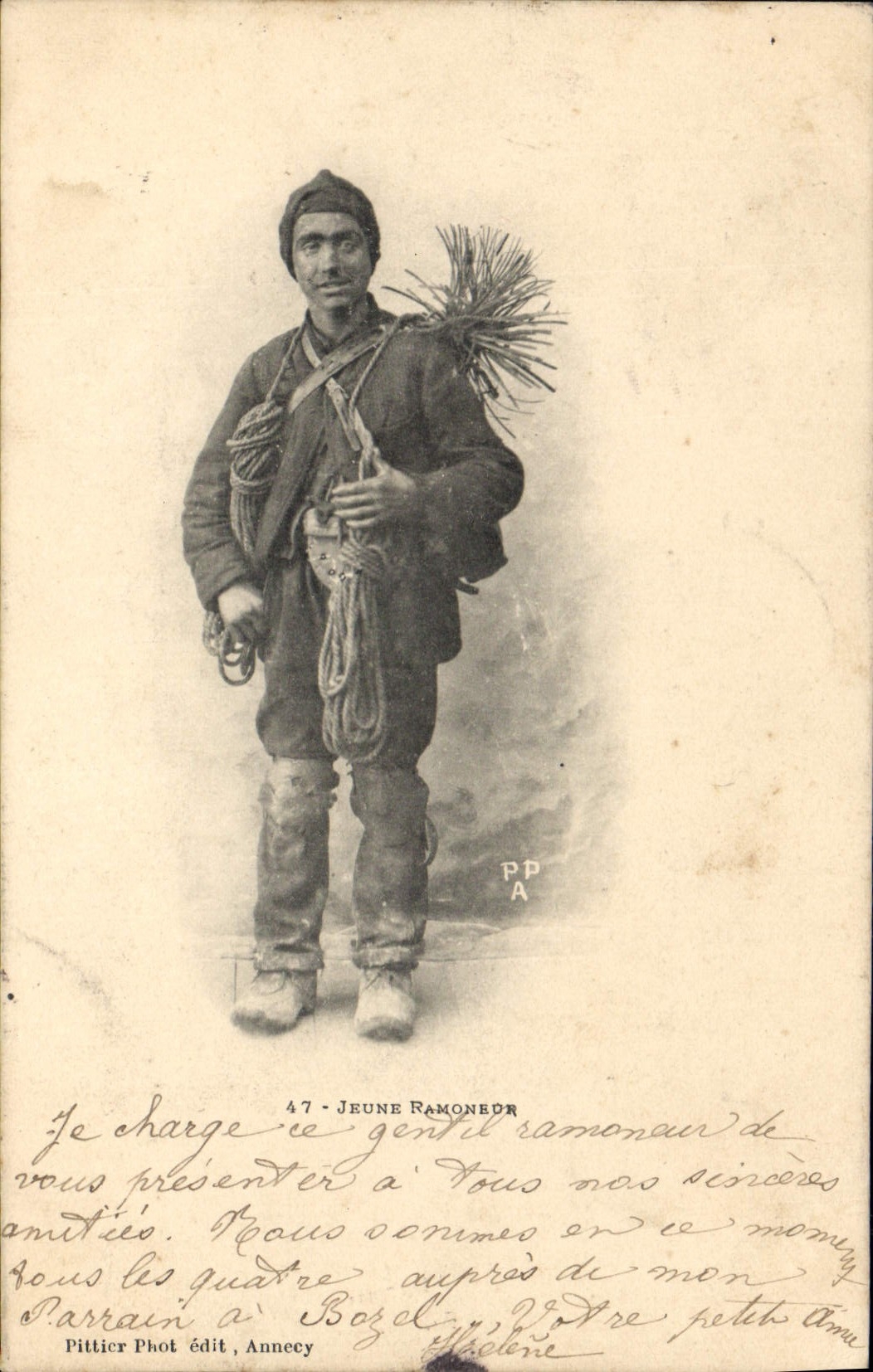 Jeune ramoneur — Annecy — Pittier Phot, édit. Annecy