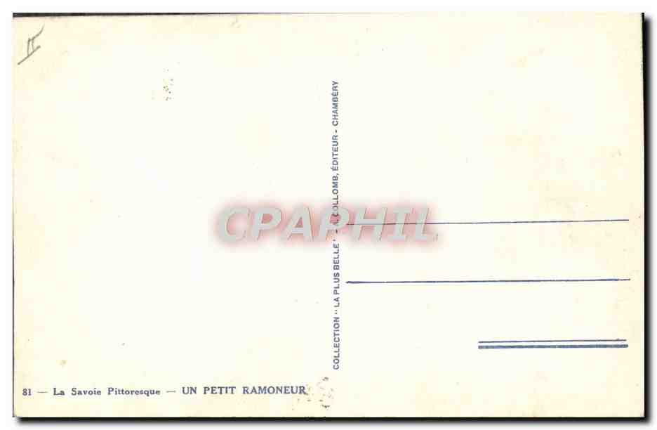 Un petit ramoneur — La Savoie Pittoresque — Éditeur : J. Collomb, Chambéry — Reverso