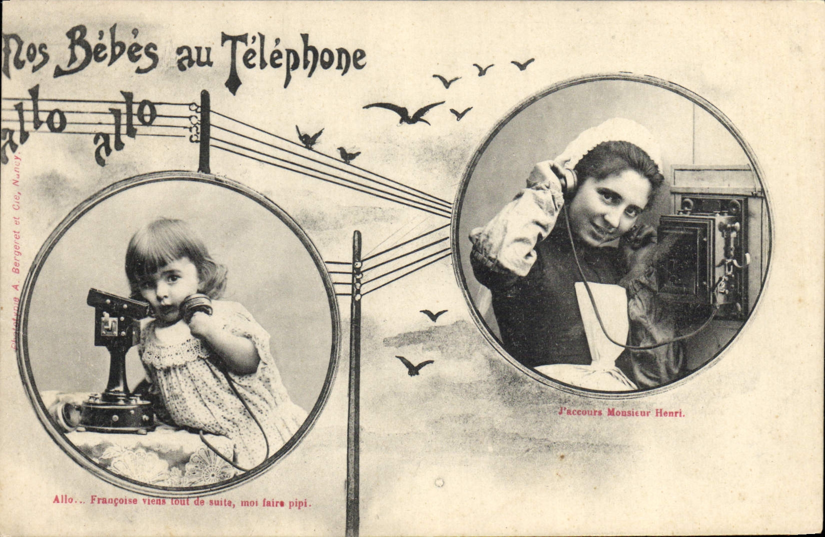 Onze Babys aan de Telefoon — A. Bergeret et Cie, Nancy — n° II