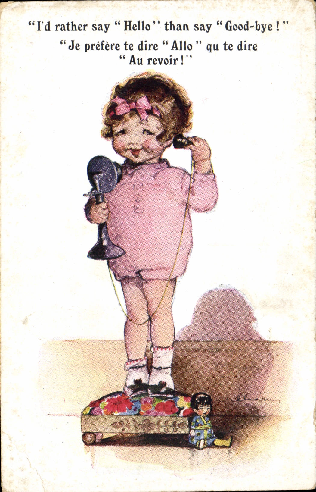 CPA Fantaisie Telephone Enfant