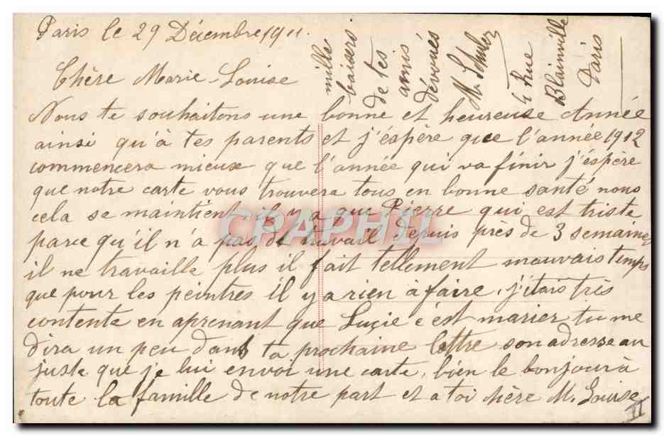 CPA Fantaisie Telephone Femme — Rückseite