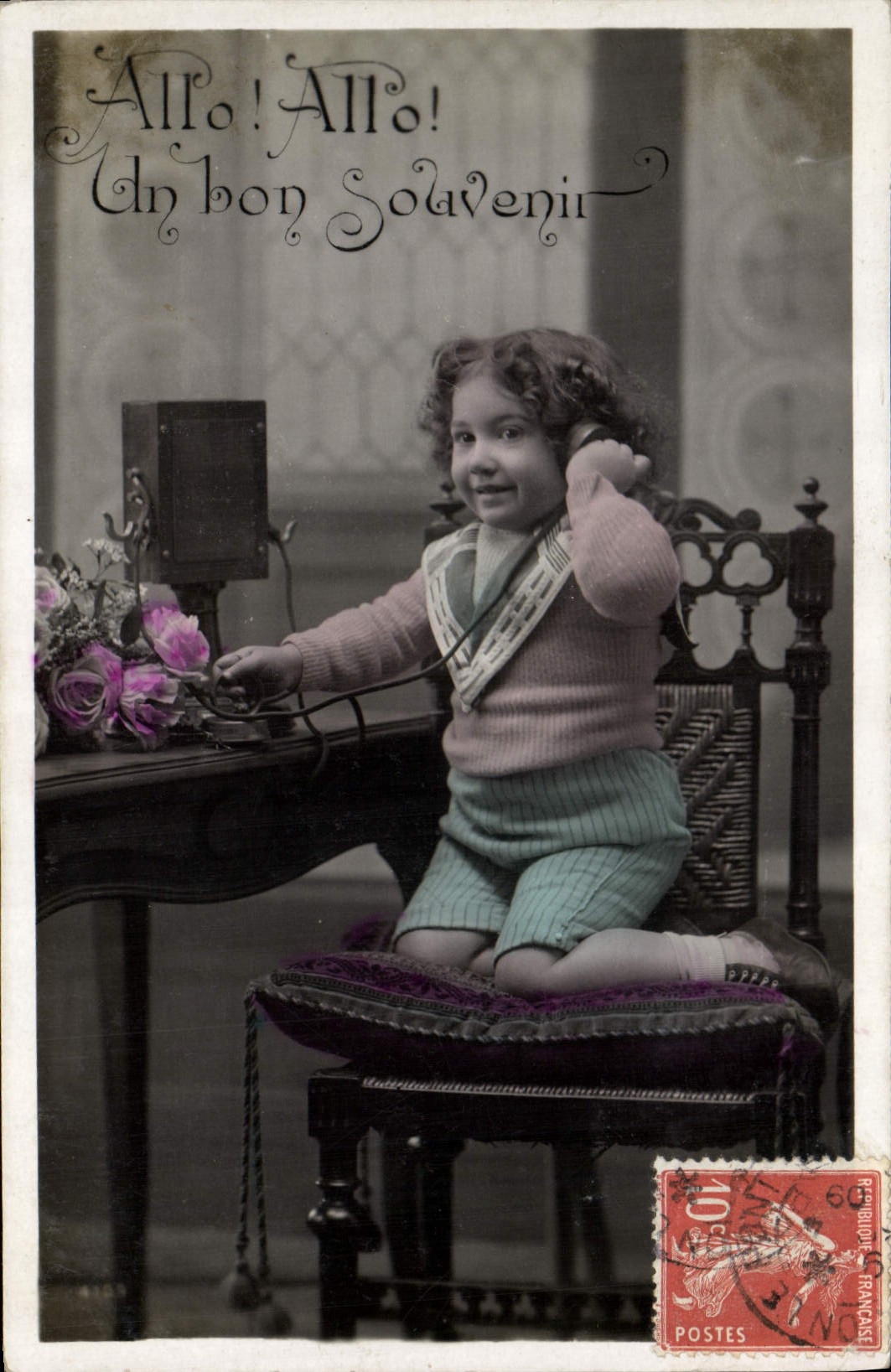 CPA Fantaisie Telephone Enfant
