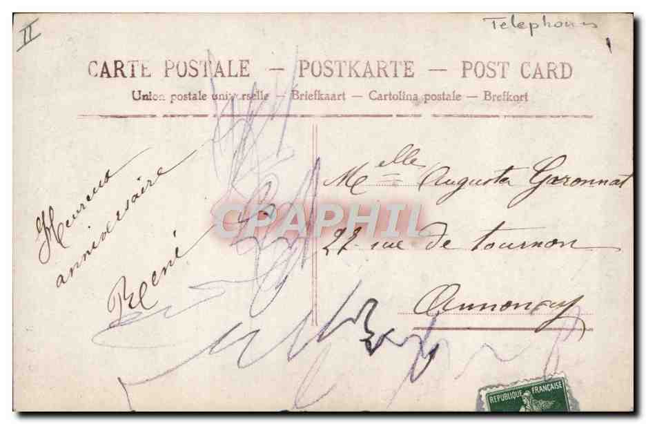 CPA Fantaisie Telephone Enfant — Rückseite