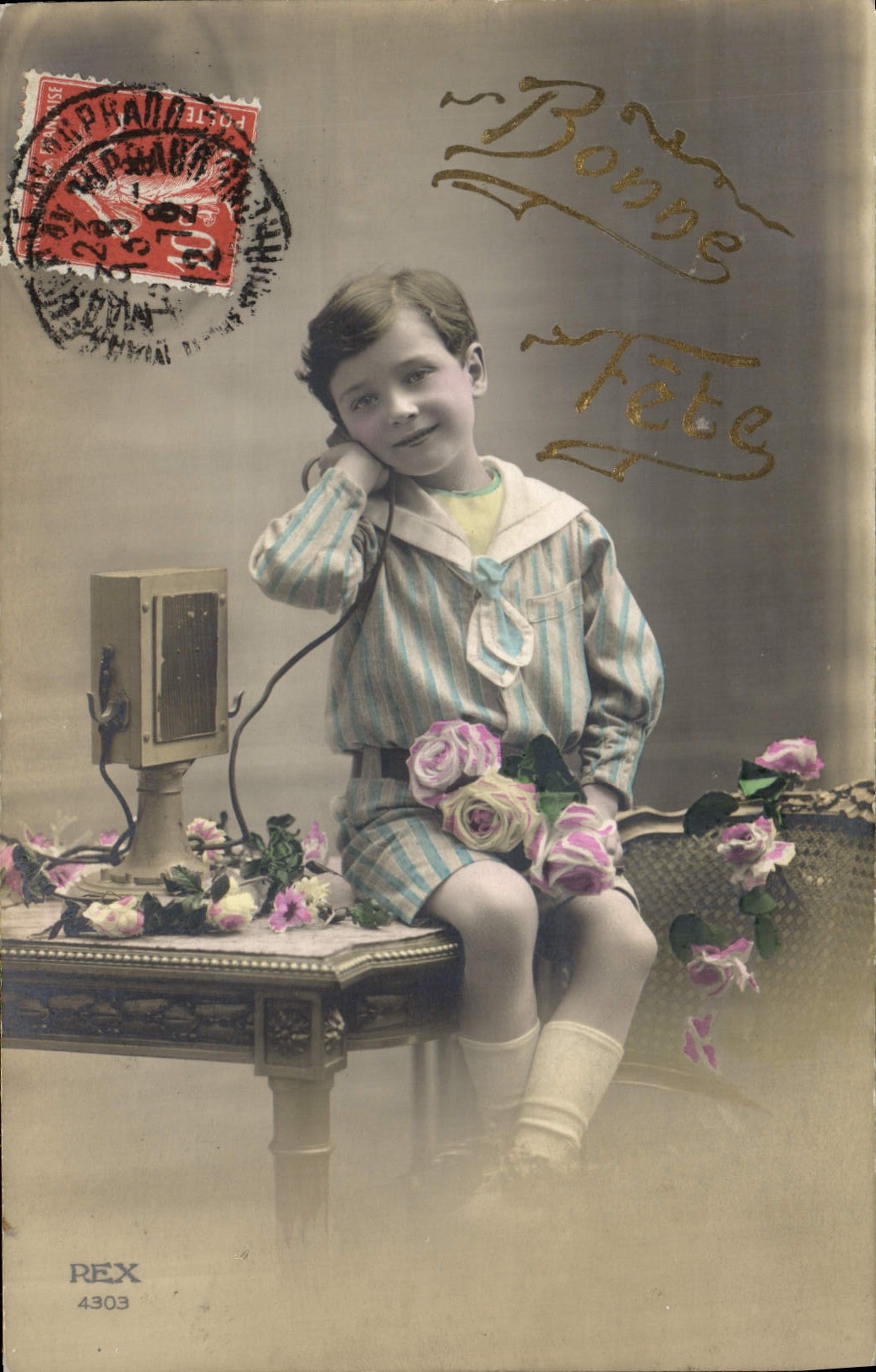 CPA Fantaisie Telephone Enfant