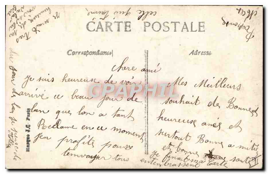CPA Fantaisie Telephone Femme — Rückseite