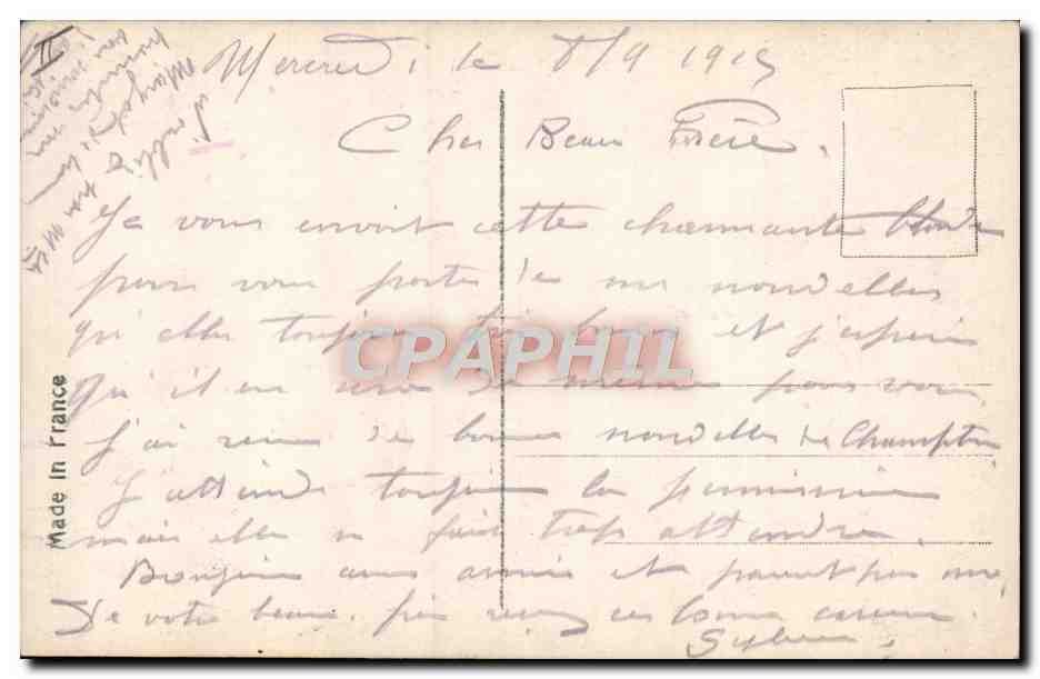 CPA Fantaisie Telephone Homme — Rückseite