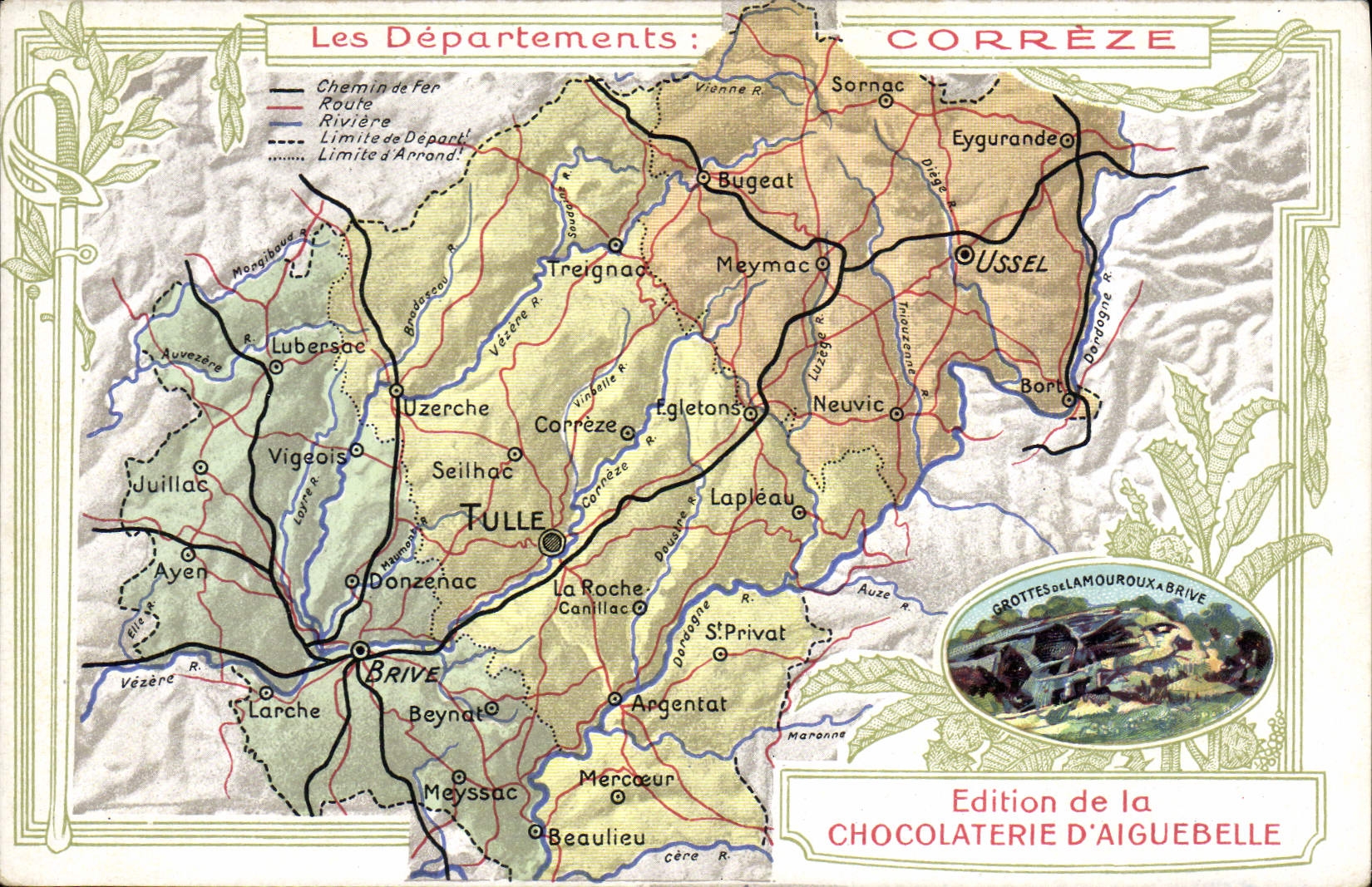Corrèze — Carte géographique et touristique — Édition de la Chocolaterie d'Aiguebelle