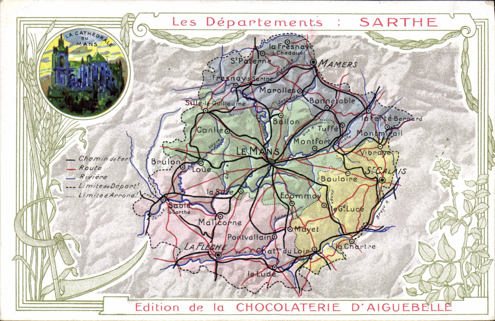Les Départements : SARTHE — Édition de la CHOCOLATERIE D'AIGUEBELLE