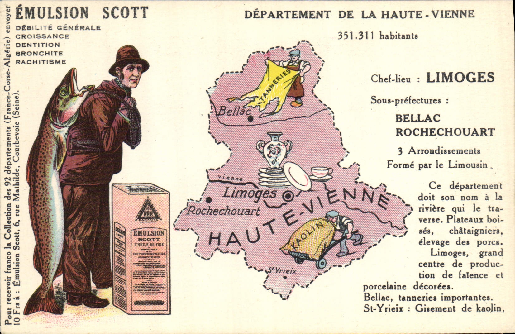 Departamento de la Haute-Vienne — Limoges, Bellac, Rochecouart — Editor Colección Scott