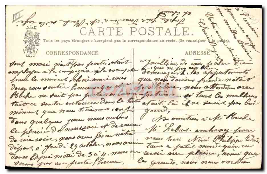 CPA Folklore Le passage de la breche — Verso