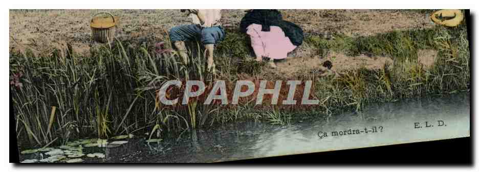CPA Folklore Ca mord t il Peche Pecheur 