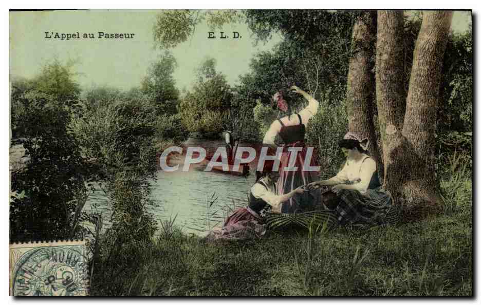 CPA Folklore L'appel au passeur 