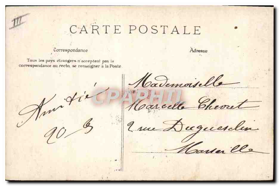 CPA Folklore L'appel au passeur  — Verso