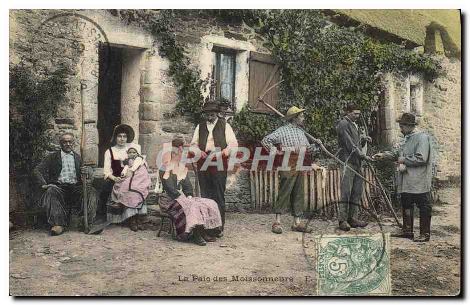 CPA Folklore la paie des Moissonneurs