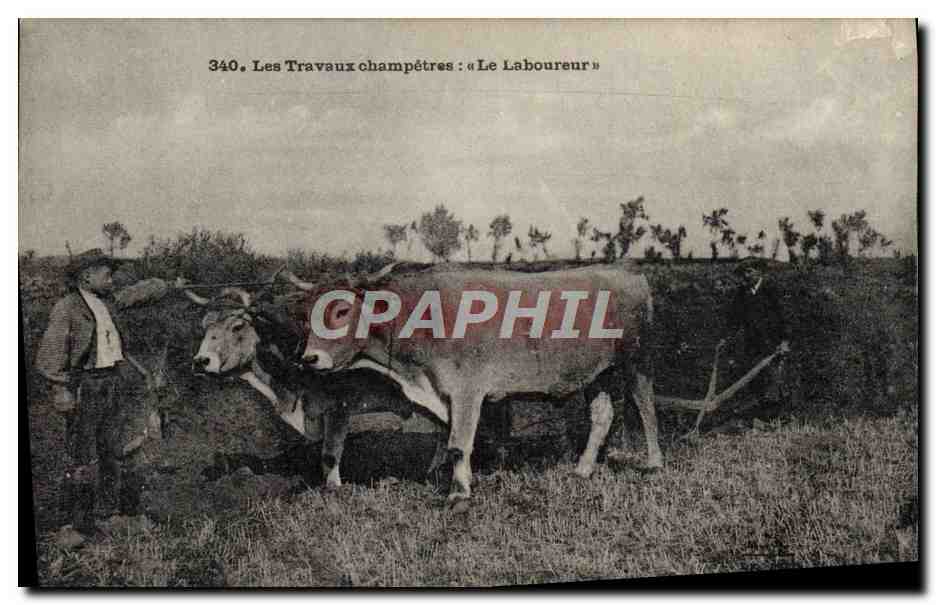 CPA Folklore les travaux champetres le laboureur