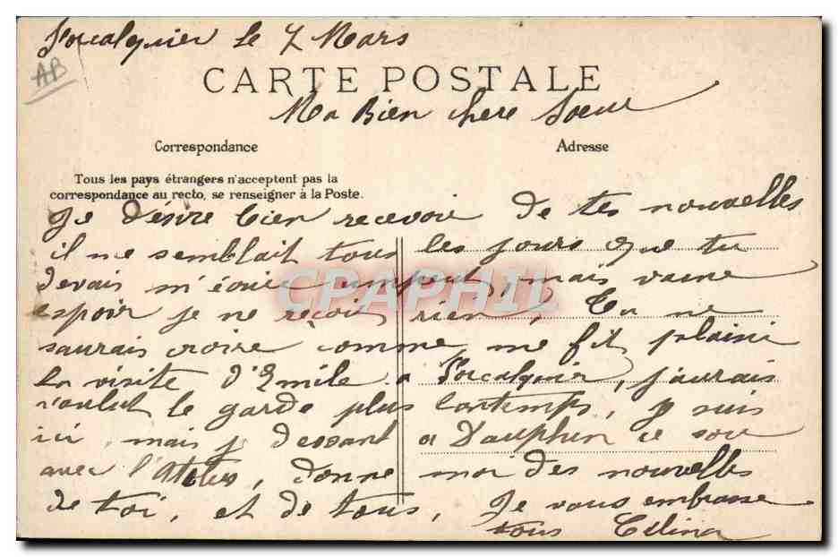 CPA Folklore les glaneuses — Verso