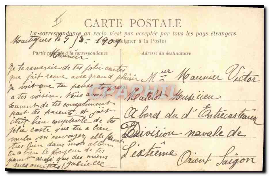 CPA Folklore La vie aux champs Le devidoir improvise — Verso