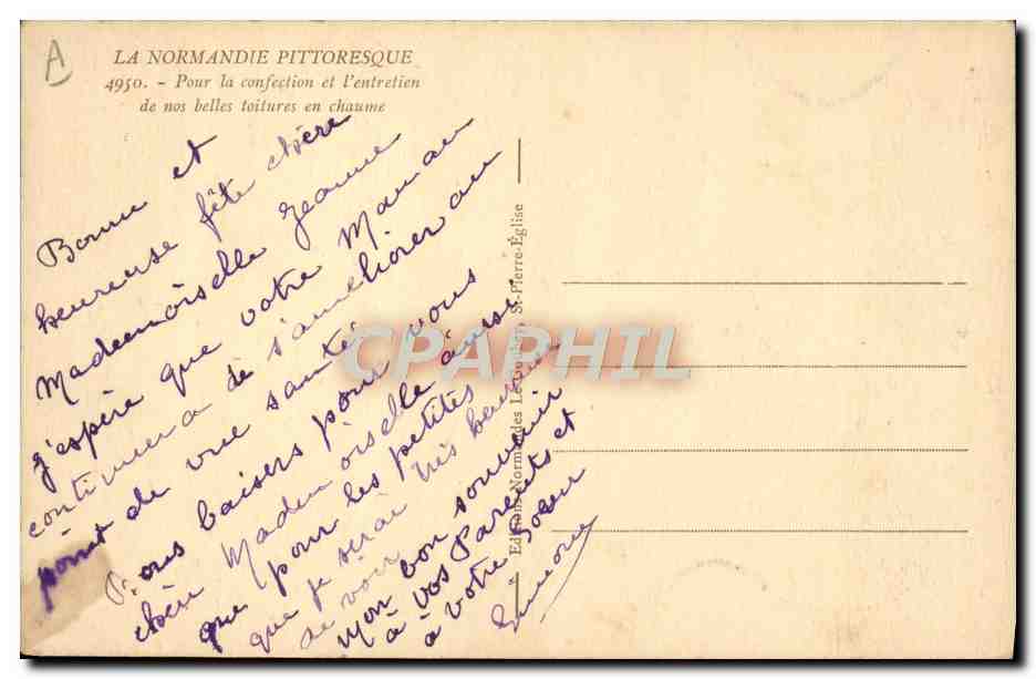 Scène de moissonnage — La Normandie pittoresque — Éditions de la Normandie — Verso