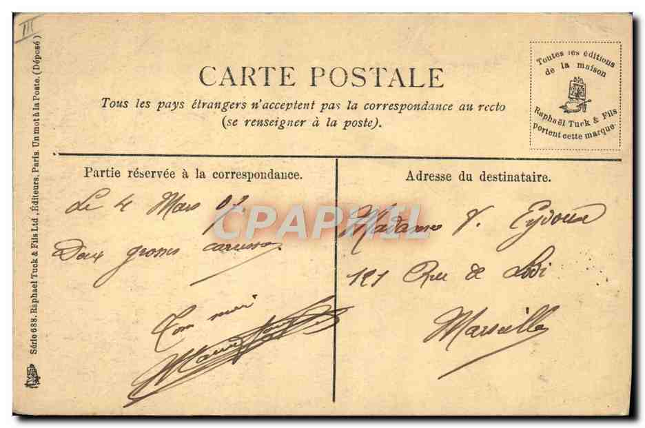 CPA Folklore Un bout de la causette  — Verso