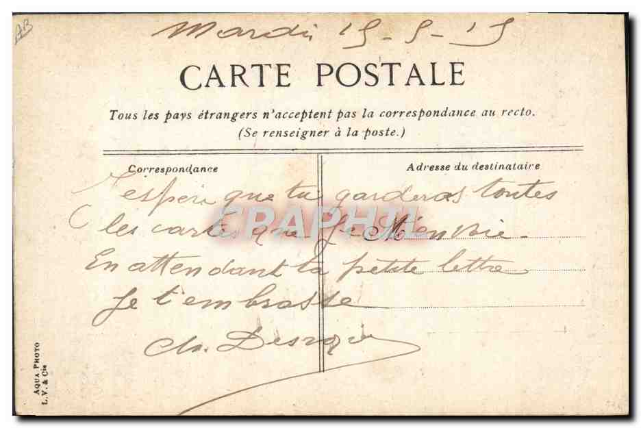 Les foins — Scène de moissonnage — L. (éditeur) n° non visible — Verso