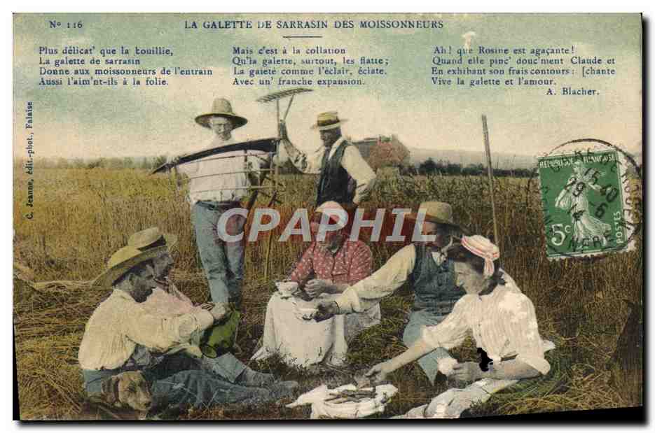 CPA Folklore La galette de sarrasin des moissonneurs 