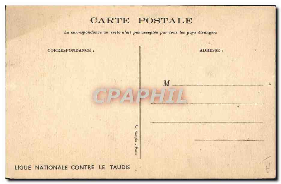 Enfant à l'hôpital — illustration de WILBERT — Ligue Nationale Contre le Taudis — Rückseite