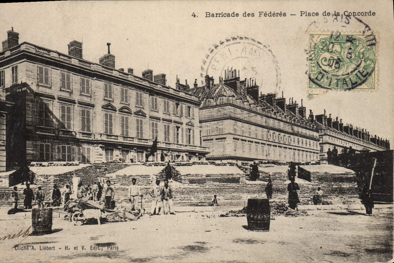 CPA Barricade des Federes Place de la Concorde Paris 