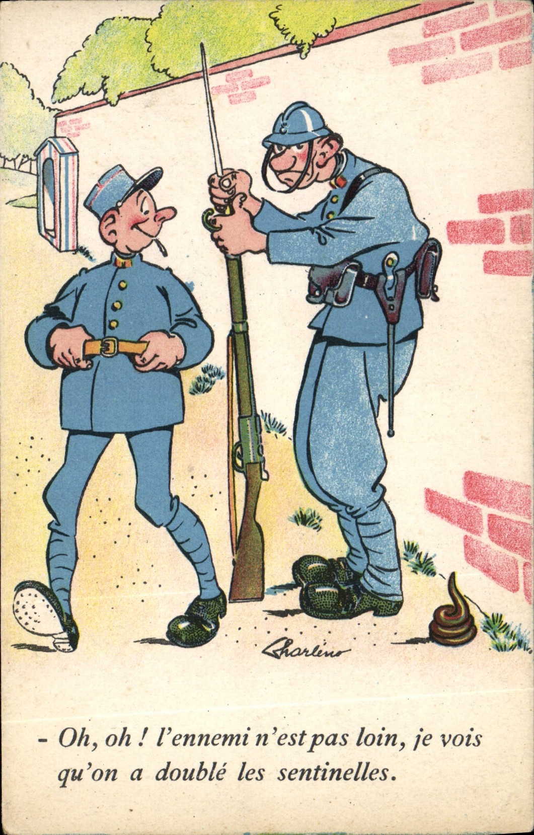 CPA Humour Soldat Militaria 