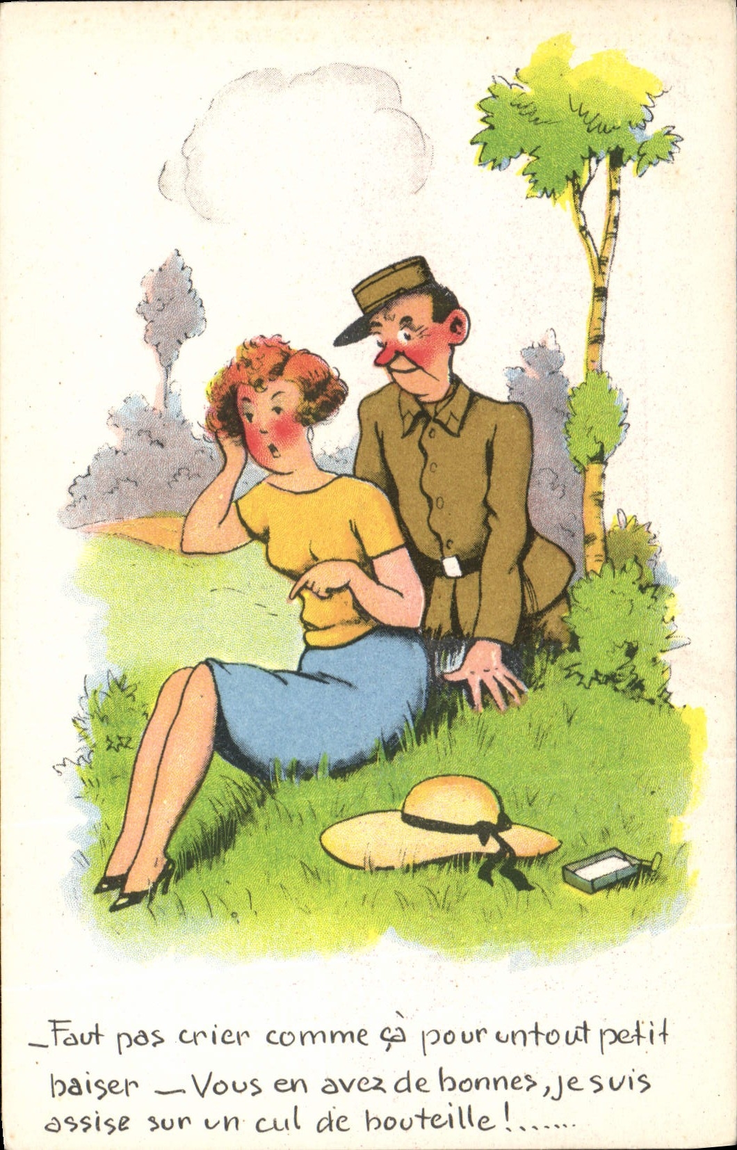 CPA Humour Soldat Militaria 
