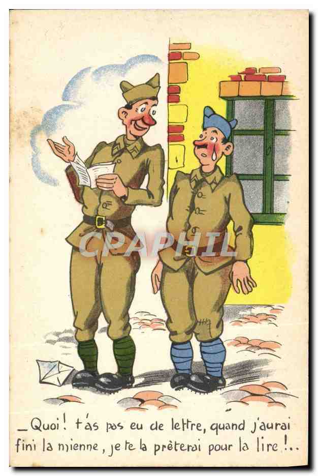 CPA Humour Soldat Militaria 
