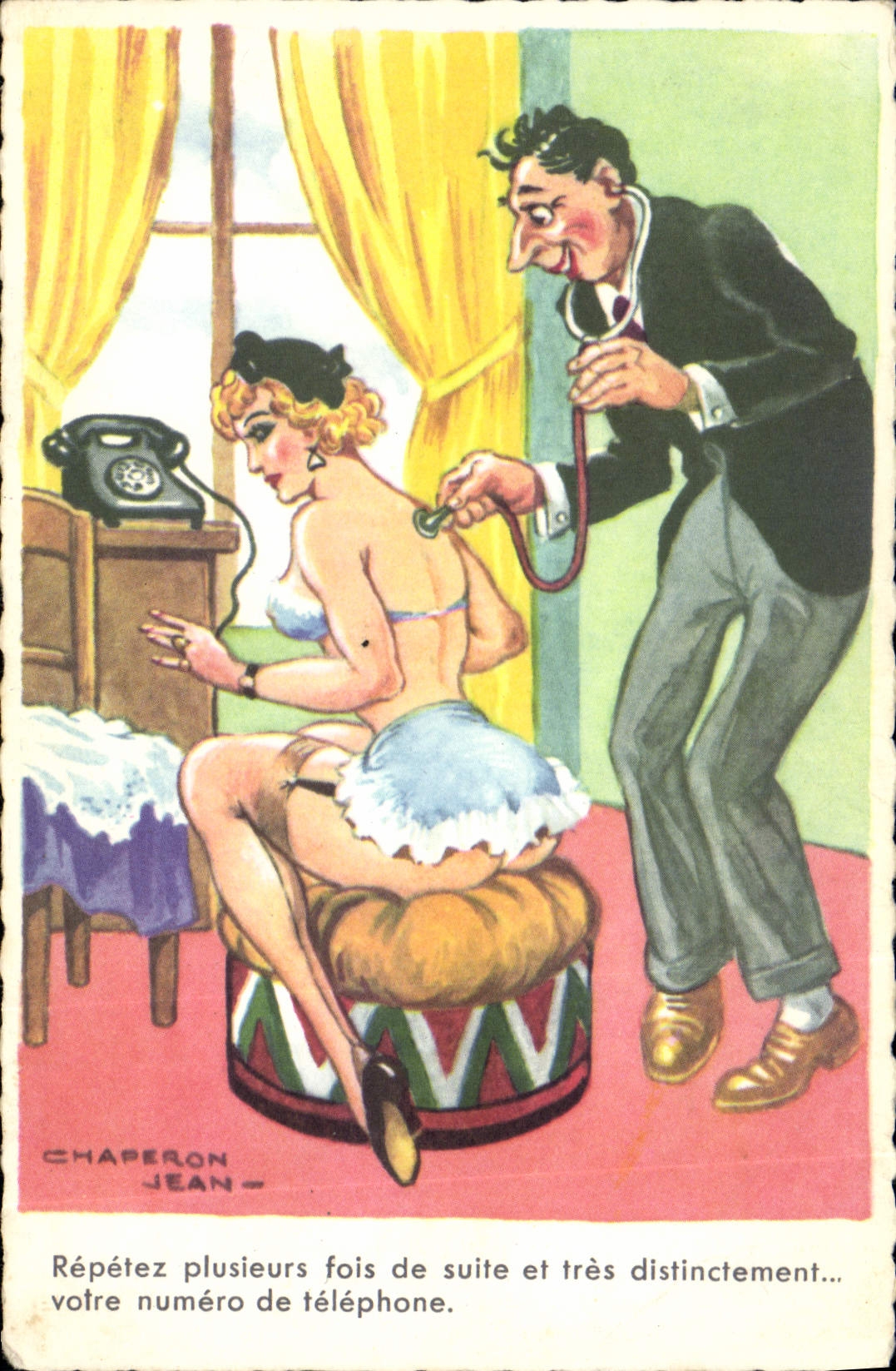 CPA Humour Jean Chaperon Docteur 