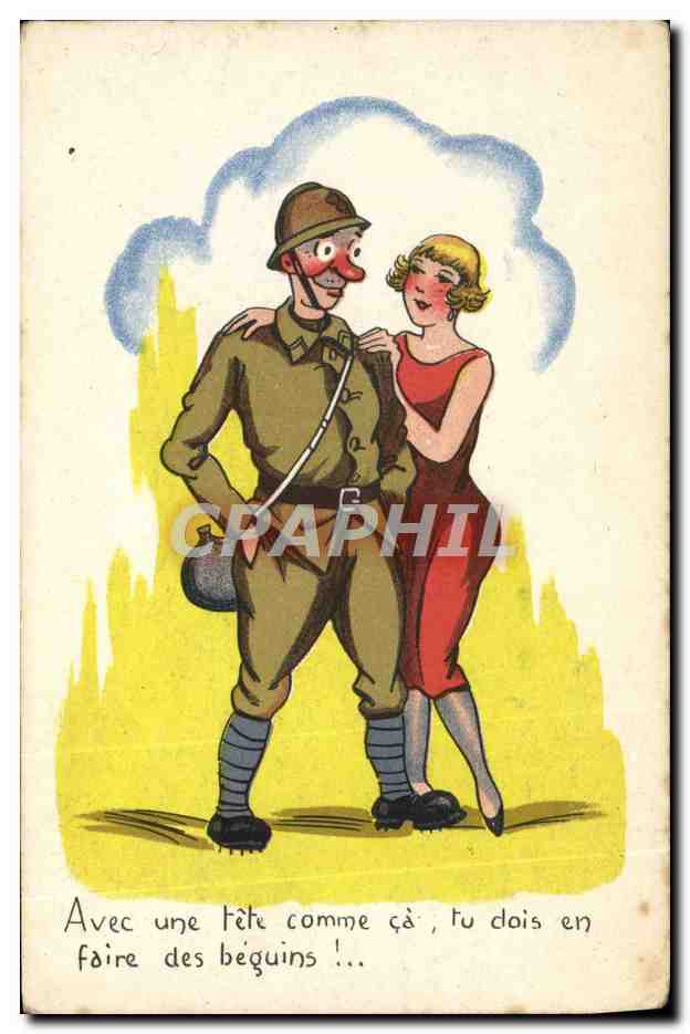 CPA Humour Soldat Militaria 