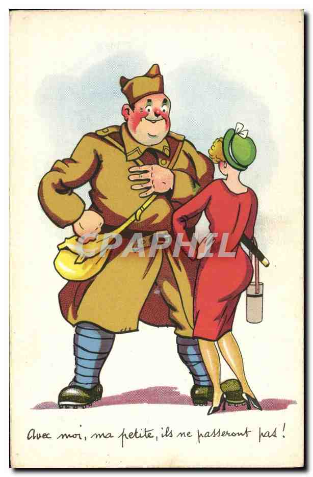 CPA Humour Soldat Militaria 