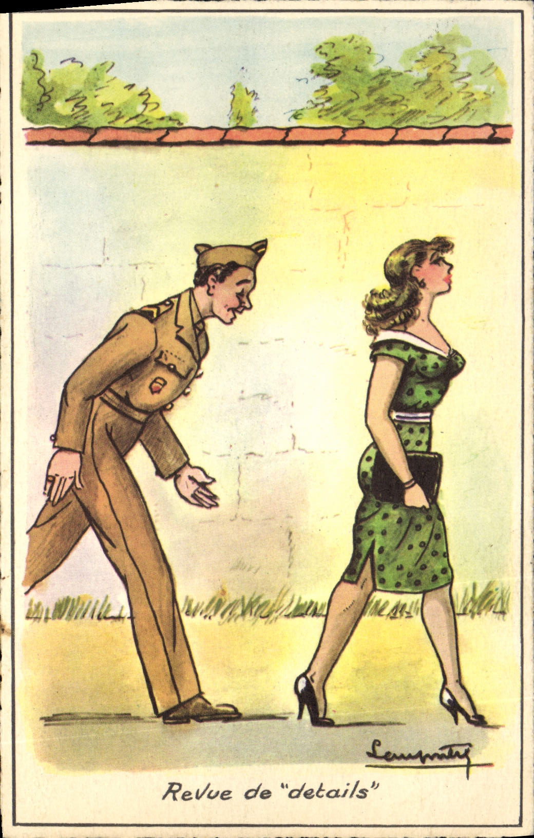 CPA Humour Revue de details Soldat Militaria 