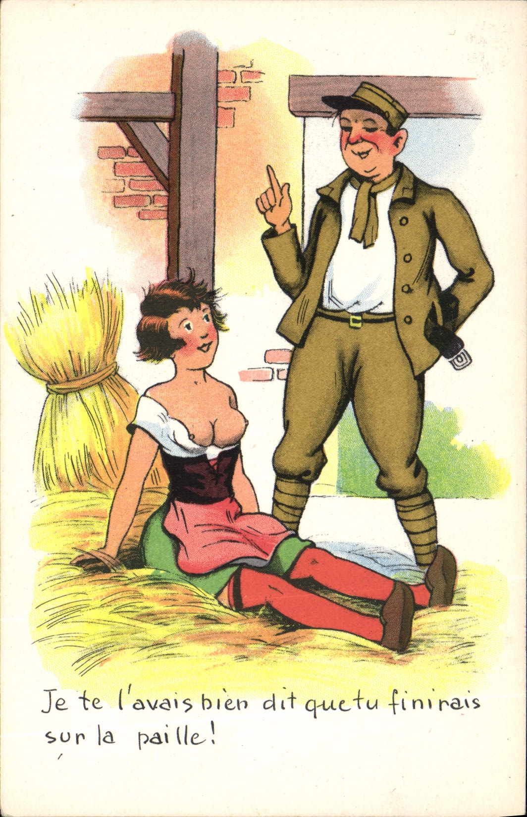CPA Humour Soldat Militaria 