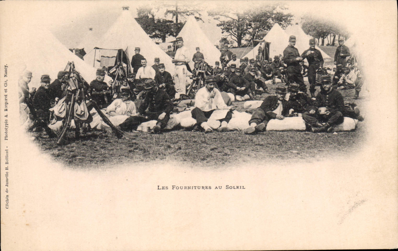 Les Fournitures au Solkil — Camp militaire avec tentes — Phototypie A. Barygret et Cie, Nancy