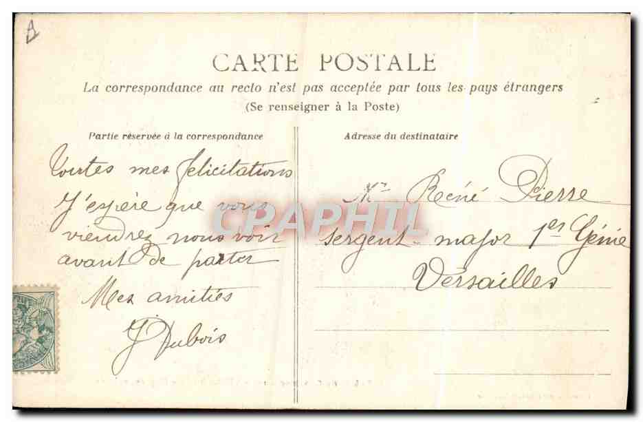 CPA Militaria Versailles Flagrant delit de fricotage  — Rückseite
